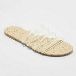 a new day Women's Slide Sandals Clear US Size 8.5M